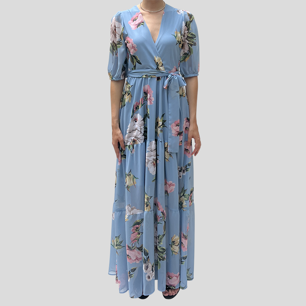 abito lungo balze FIORI POLVER