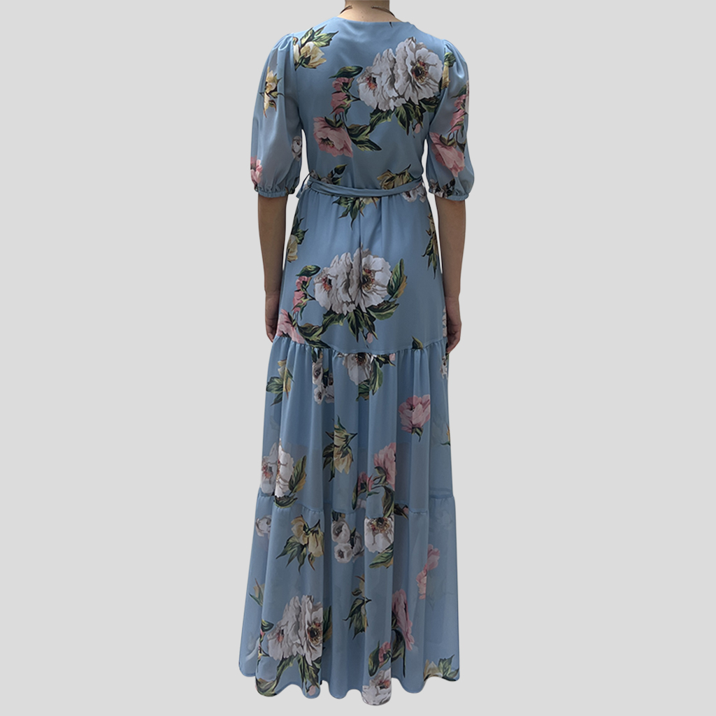 Alternative view of abito lungo balze FIORI POLVER