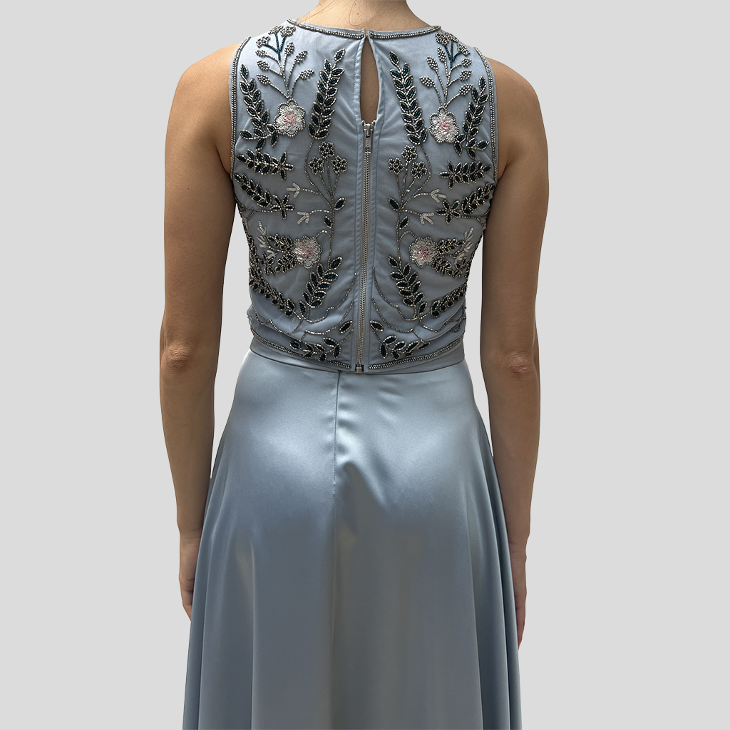 Alternative view of TOP RICAMATO FIORI POLVERE