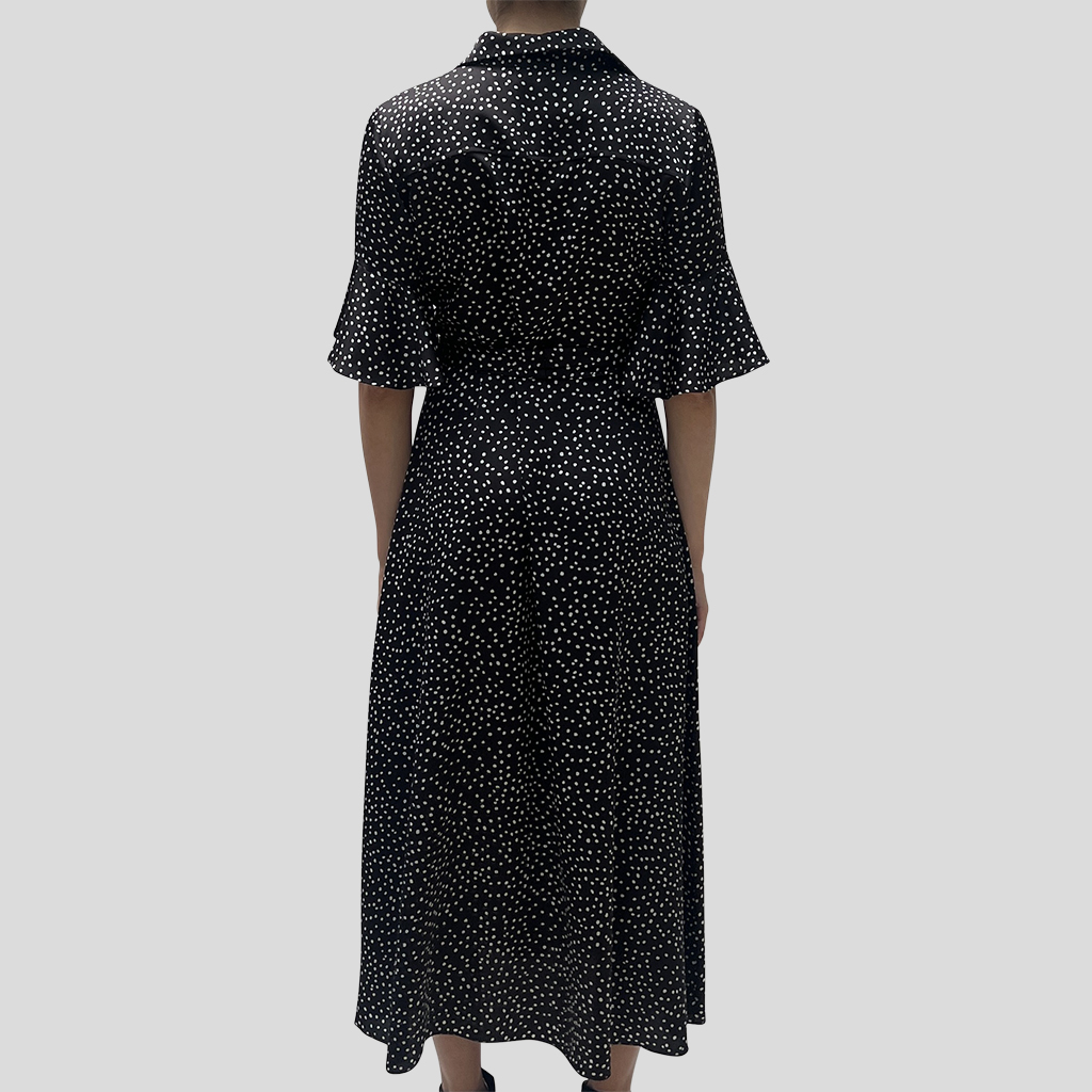 Alternative view of CHEMISIERE MANICA VOLAN POIS NERO