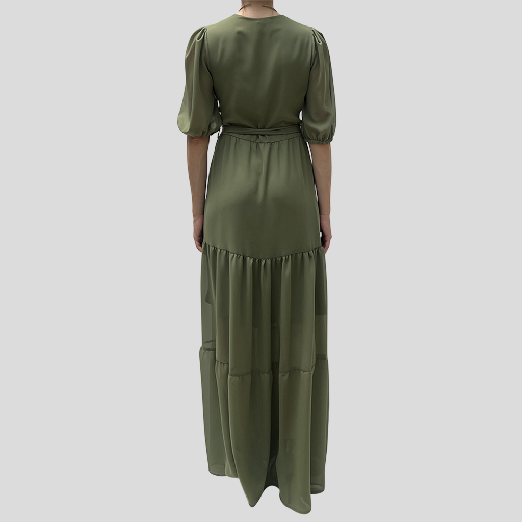 Alternative view of abito lungo balze SALVIA