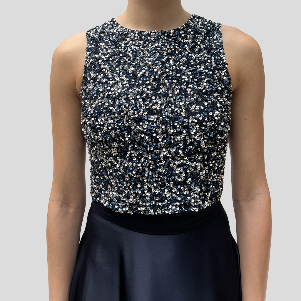 TOP PAILLETTES NAVY