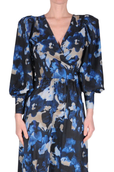 TOP CON FIOCCO IN VITA ASTRATTO BLU