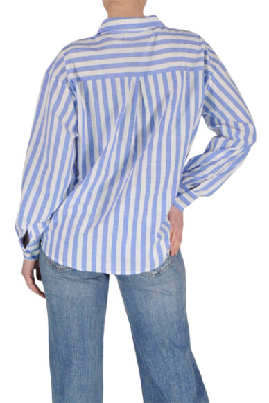 Alternative view of CAMICIA OVER TASCHINO RIGHE AZZURR