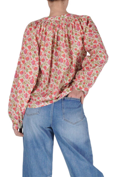 Alternative view of CAMICIA SENZA COLLO FILZA FIORI FUCSIA