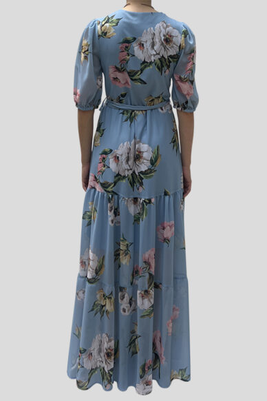 Alternative view of abito lungo balze FIORI POLVER