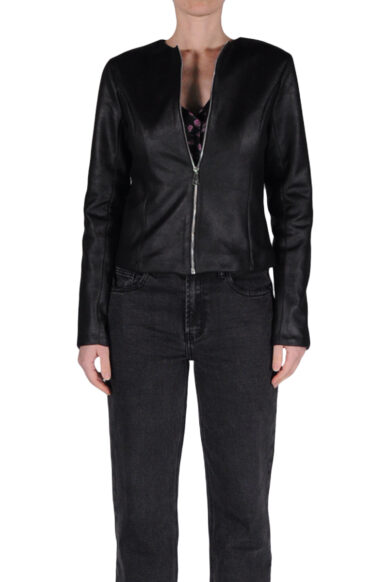 giacca girocollo zip nero