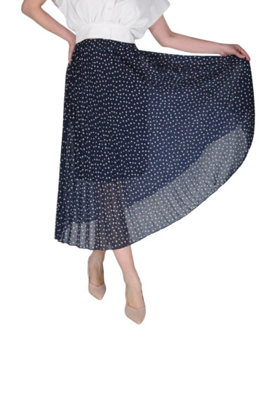 GONNA MIDI PLISSE POIS BLU