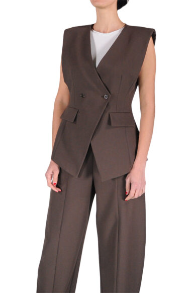 GILET DUE PETTI MARRONE