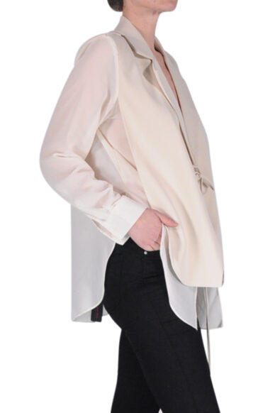 Alternative view of BLAZER CHIFFON DIETRO AVORIO