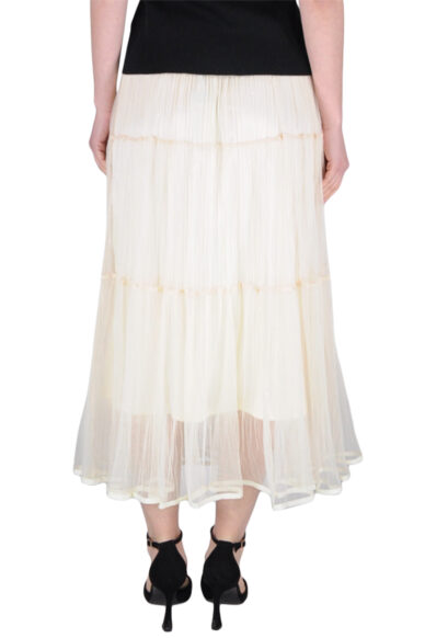 Alternative view of GONNA MIDI BALZE MINI PLISSE AVORIO