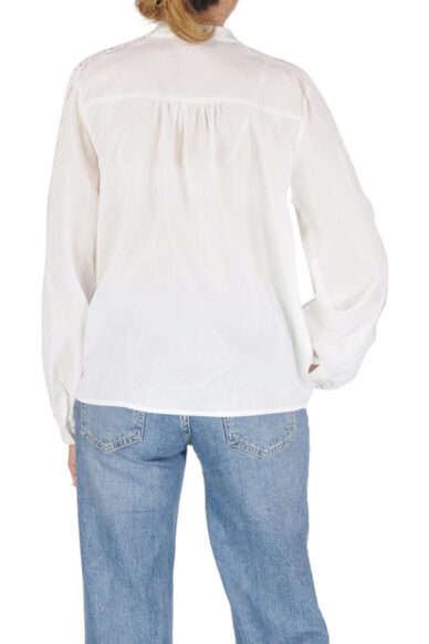Alternative view of CAMICIA SANGALLO TRAFORATA MANICA BIANCO