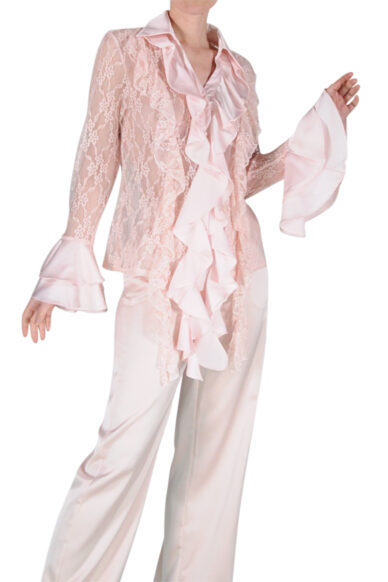 Alternative view of CAMICIA GIOIELLO VOLANT PIZZO ROSA