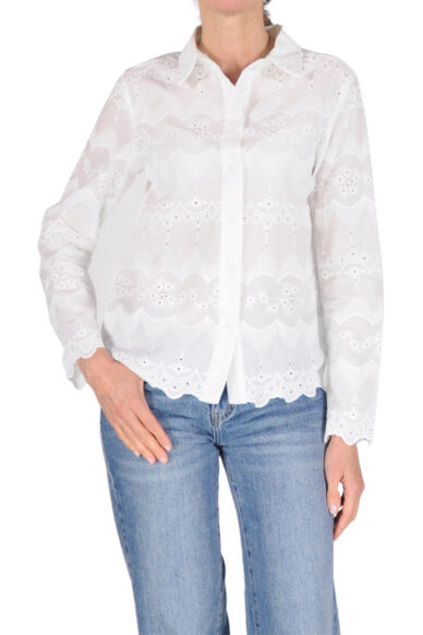 CAMICIA SANGALLO POLSO ONDE BIANCO