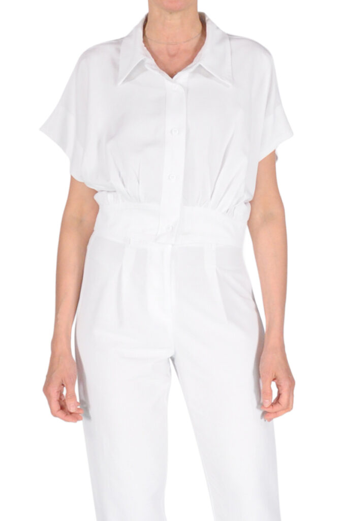 CAMICIA CROP MANICA CORTA BIANCO