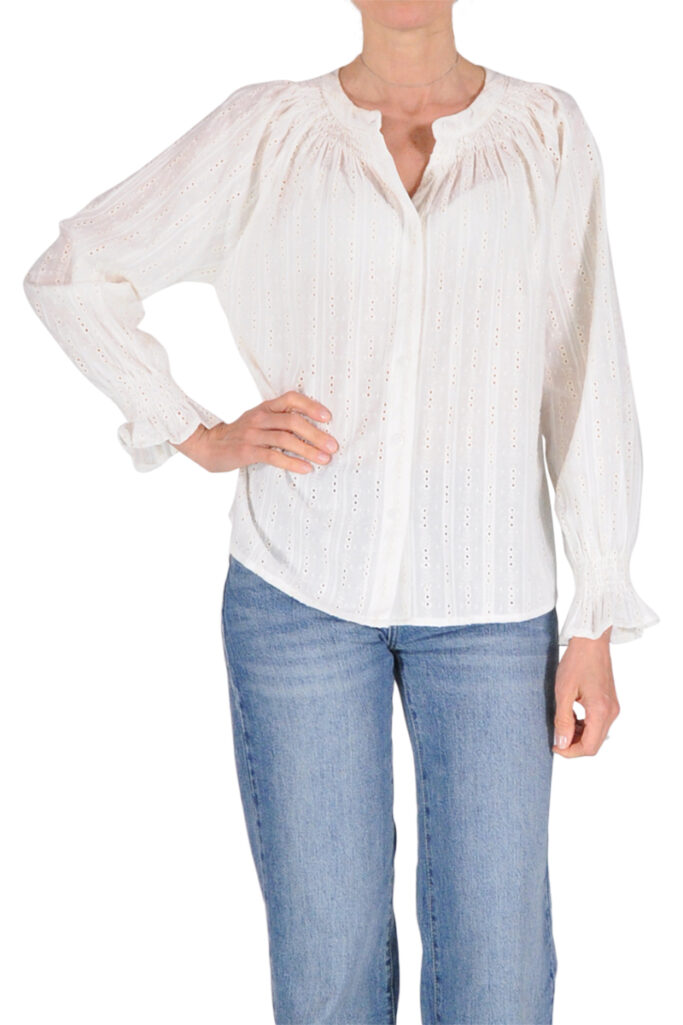 CAMICIA SANGALLO SENZA COLLO ECRU