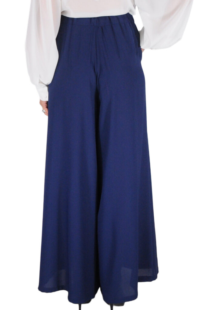 Alternative view of PANTALONE LARGO FLUIDO CON ELASTICO BLU