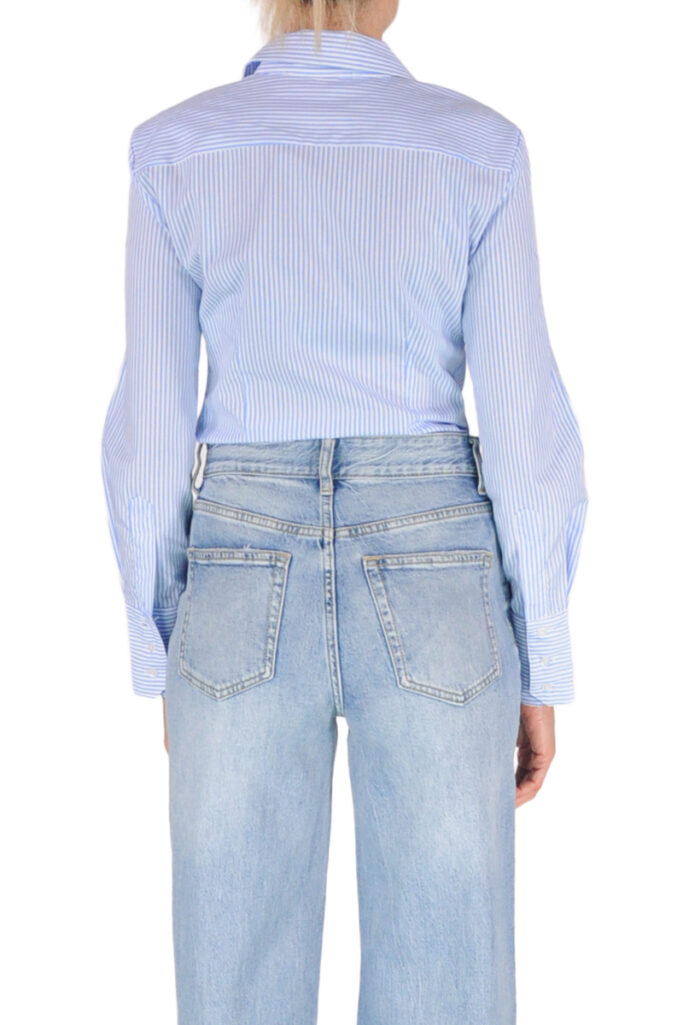 Alternative view of CAMICIA SLIM MANICA LUNGA RIGHE  BLU