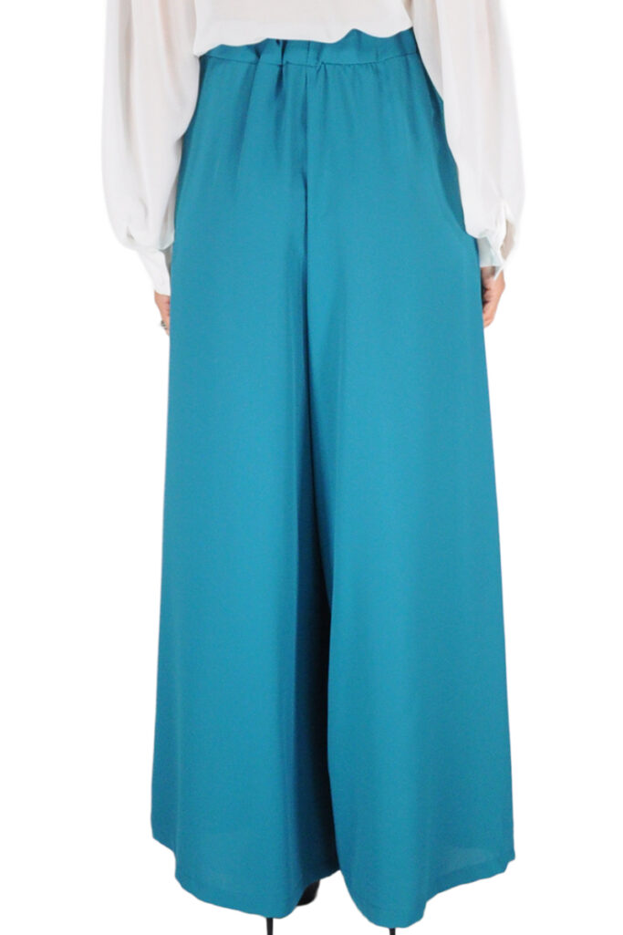 Alternative view of PANTALONE LARGO FLUIDO CON ELASTICO PETROLIO