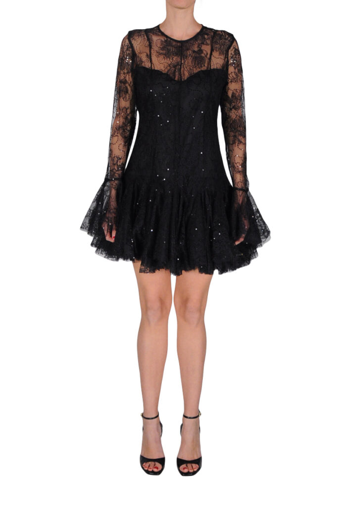 ABITO MINI TULLE BALZE NERO