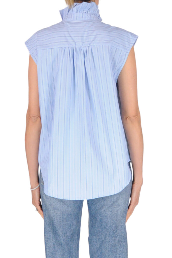 Alternative view of CAMICIA SENZA MANICHE ROUCHES RIGHE AZZURR