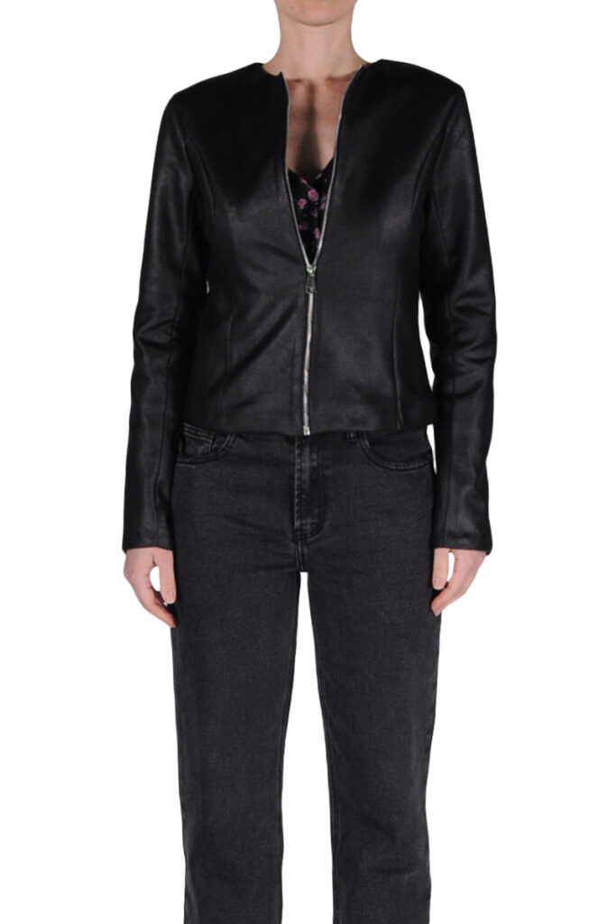 giacca girocollo zip nero