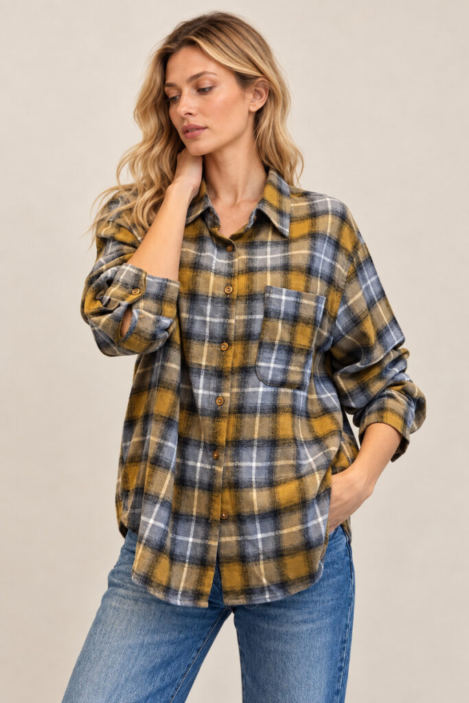 CAMICIA A QUADRI GIALLO