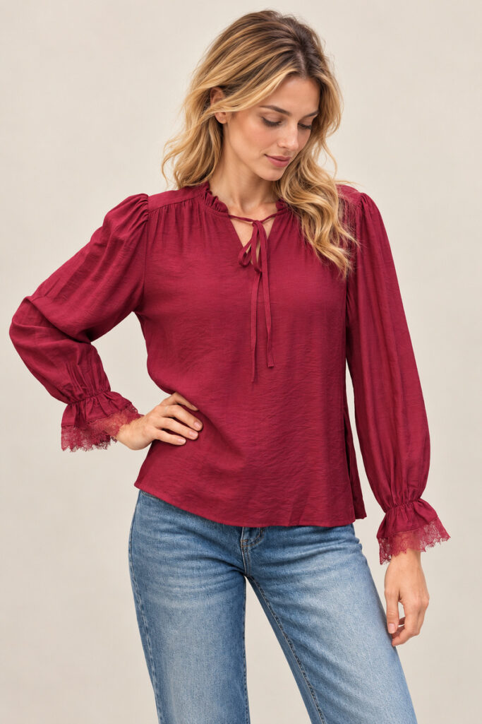 BLUSA LACCETTO BORDEAUX