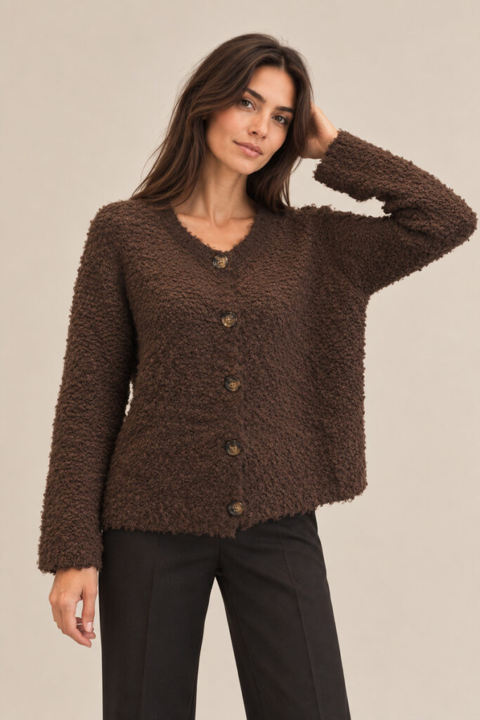 CARDIGAN PECORELLA MARRONE