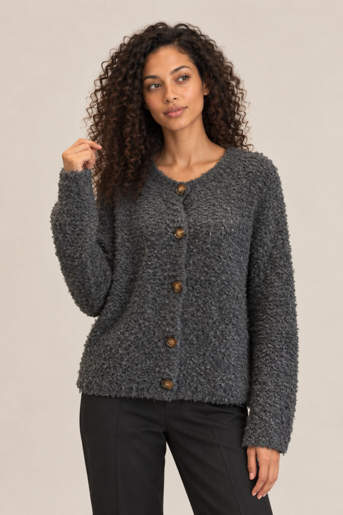 CARDIGAN PECORELLA GRIGIO