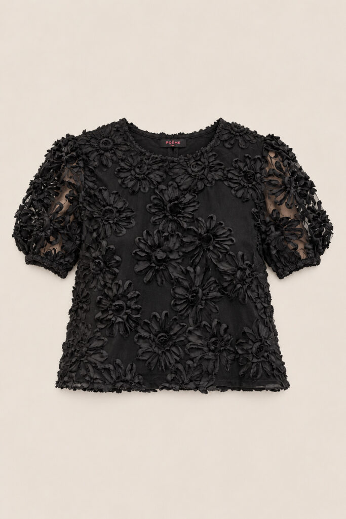 Alternative view of TOP FIORI RILIEVO NERO
