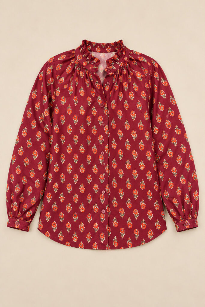 Alternative view of CAMICIA ROUCHES  FIORI VIOLA