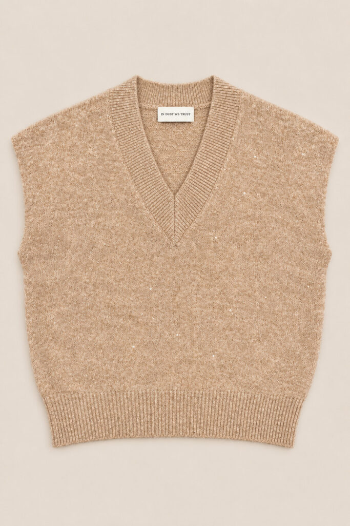 Alternative view of GILET OVER LUREX CAMMELLO