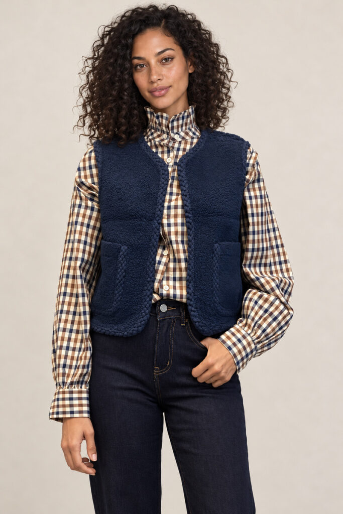 GILET ORSETTO  TRECCE BLU