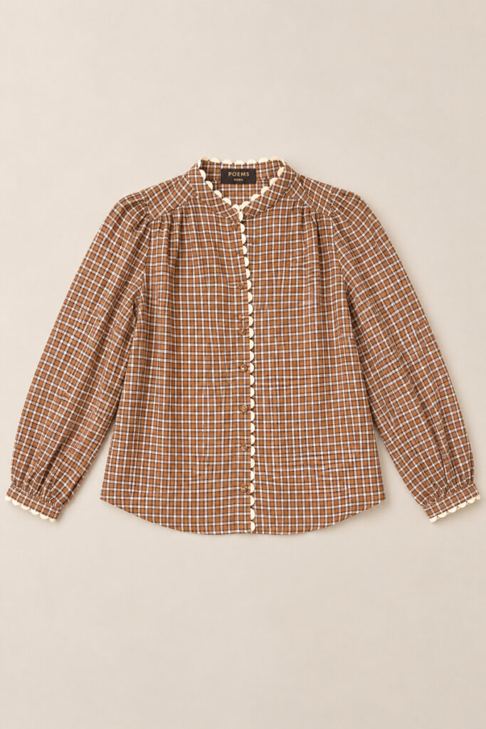 Alternative view of CAMICIA ROUCHES DAVANTI MARRONE
