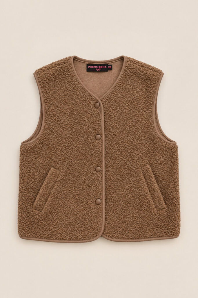 Alternative view of GILET PECORELLA MARRONE