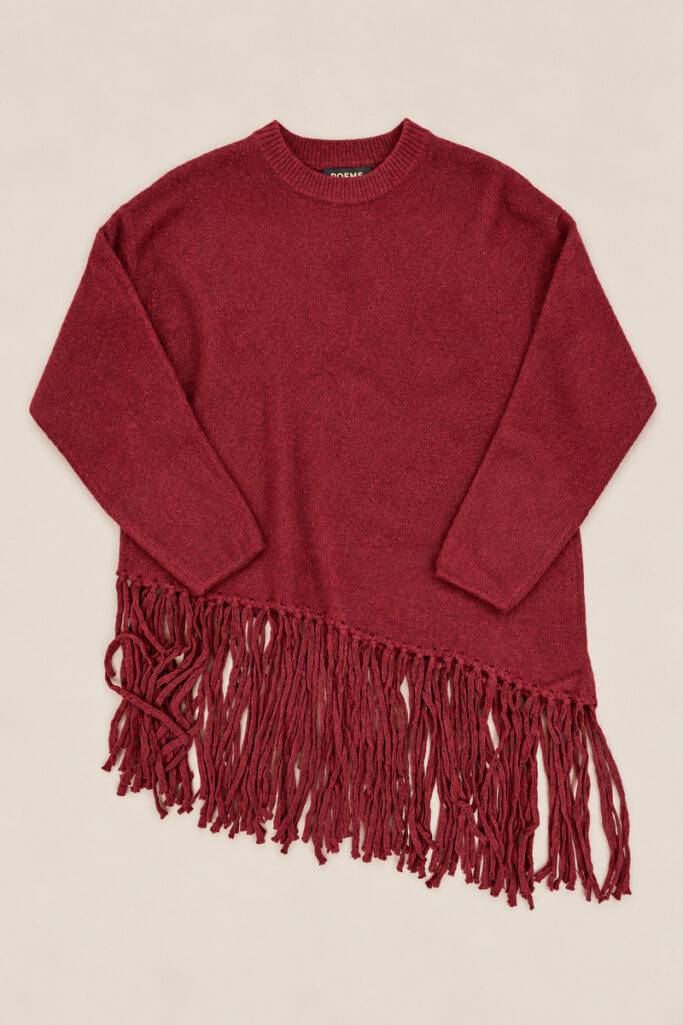 Alternative view of MAGLIONE FRANGE BORDEAUX