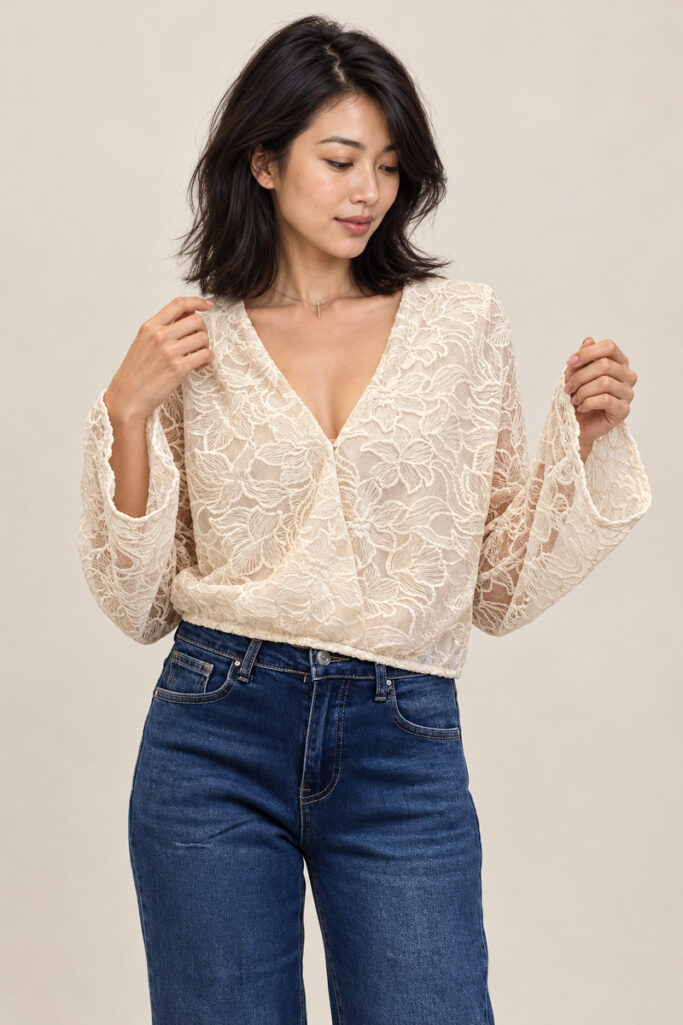 TOP INCROCIO MANICA LUNGA PANNA