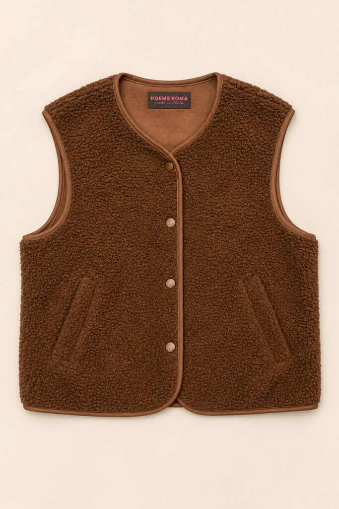 Alternative view of GILET PECORELLA CIOCCOLATO