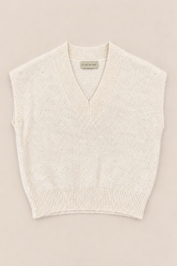 Alternative view of GILET OVER LUREX BIANCO