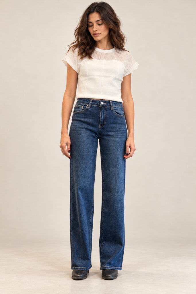 JEANS PALAZZO VITA ALTA CLASSICO DARK BLUE