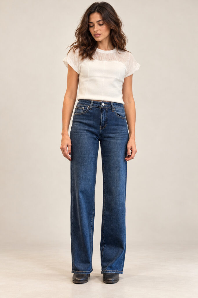 JEANS PALAZZO VITA ALTA CLASSICO DARK BLUE
