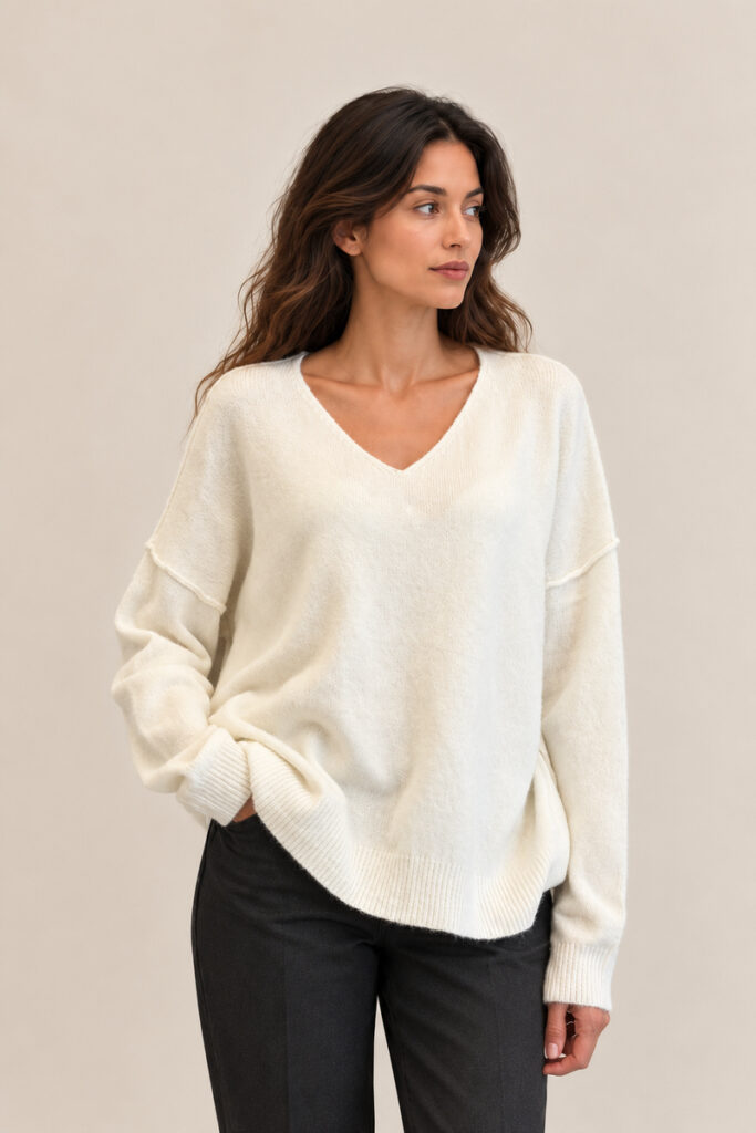 PULL V IMPUNTURATO PANNA