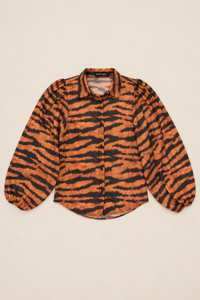 Alternative view of CAMICIA MANICA LANTERNA ANIMALIER