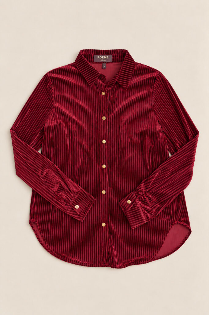 Alternative view of CAMICIA CLASSICA RIGA A CONTRASTO BORDEAUX