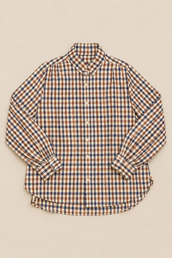 Alternative view of CAMICIA QUADRETTI ROUCHES COLLO BIANCO
