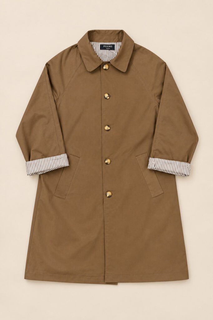 Alternative view of TRENCH FODERA RIGHE MARRONE