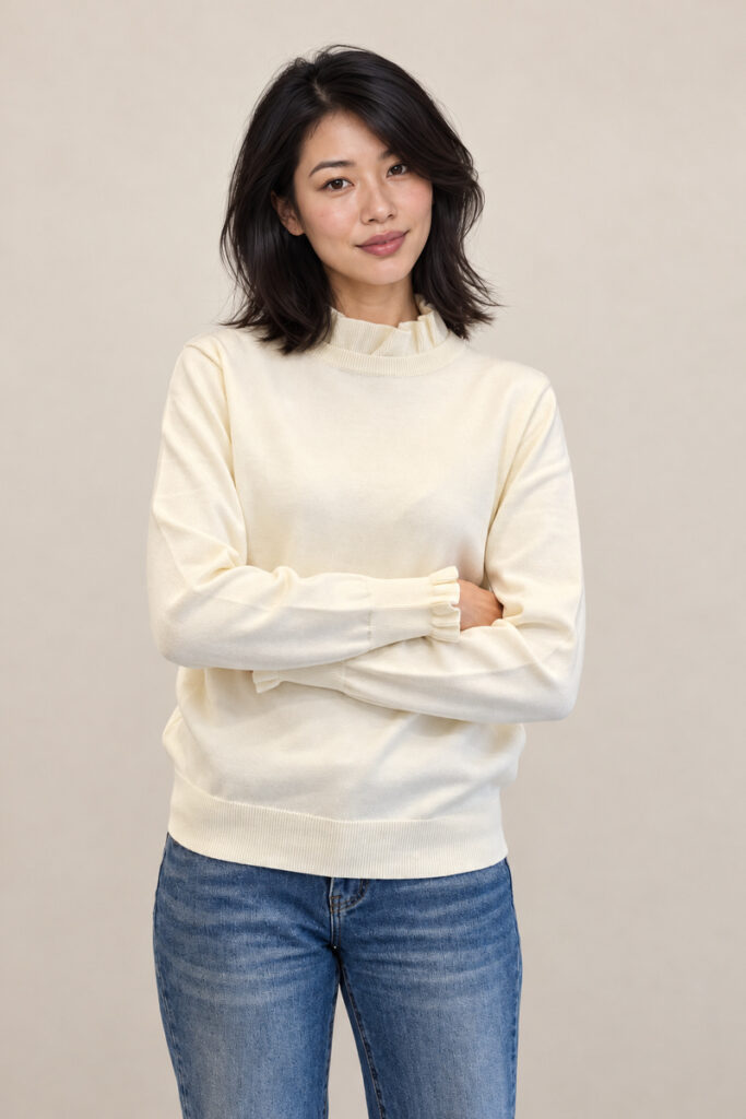 PULL COLLO ALTO ROUCHES BIANCO