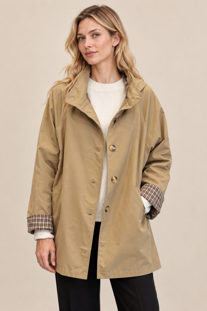 TRENCH CORTO CAPPUCCIO CAMMELLO