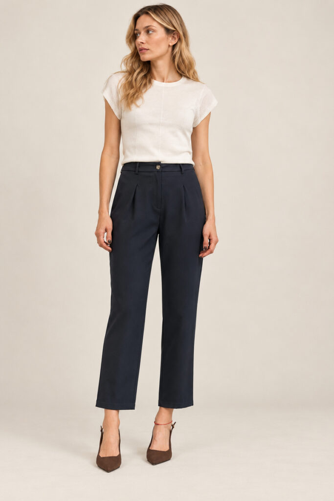 PANTALONE SIGARETTA NAVY